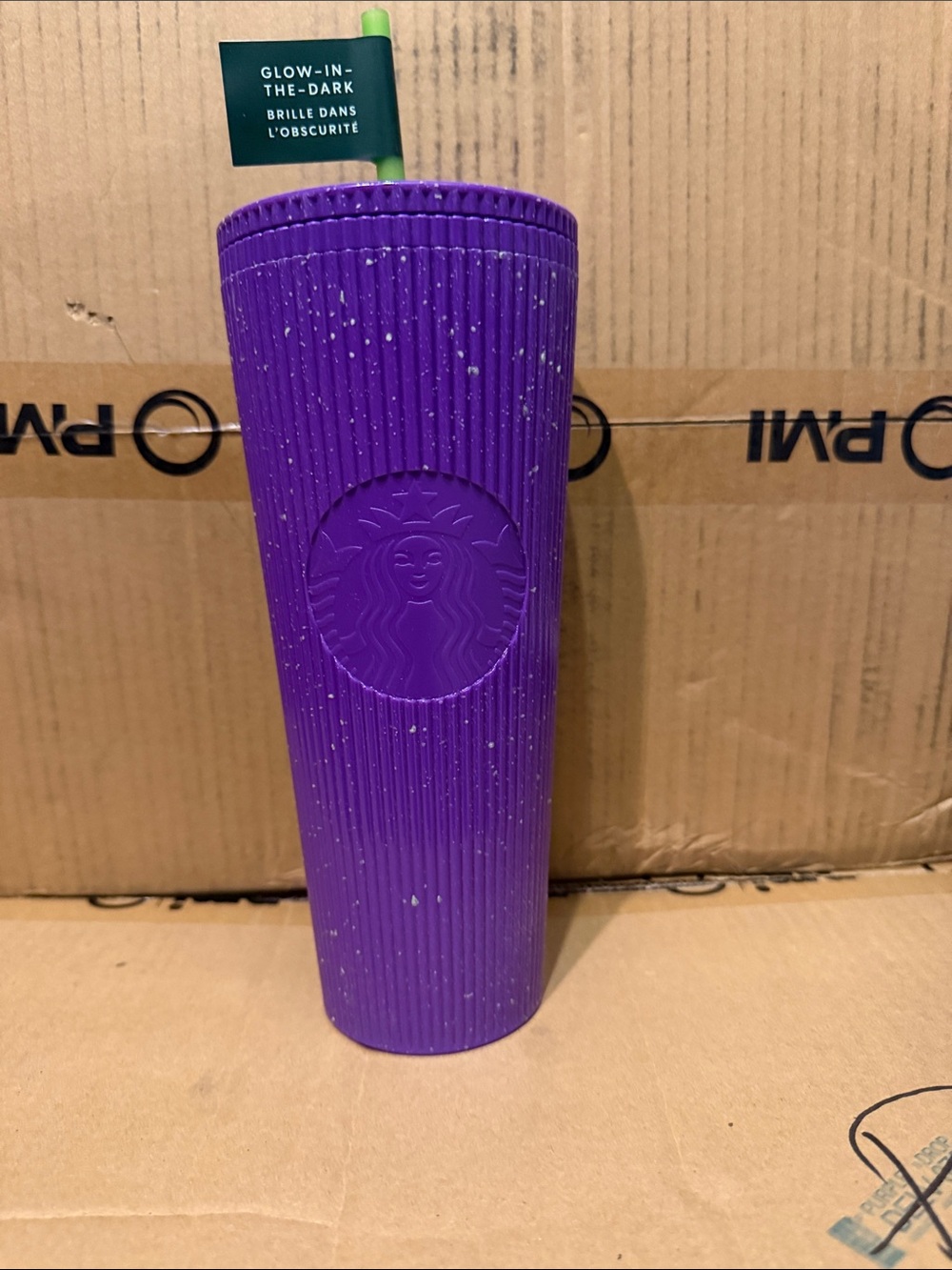 Starbucks Purple Ribbed Glow-in-the-Dark Tumbler